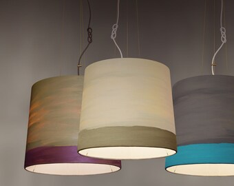 Canvas Painted Unique Emotional Handmade Pendant Lamp | Contemporary Cozy Lighting for Bedroom & Lobby | Sustainable Design | The Sisters M