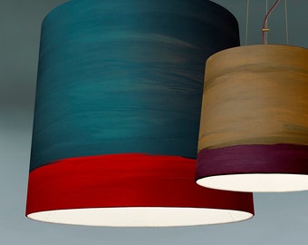 Canvas Painted Unique Emotional Handmade Pendant Lamp | Contemporary Cozy Lighting for Bedroom & Lobby | Sustainable Design | The Sisters XL