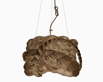 Brown Paper Braided Unique Handmade Pendant Lamp | Contemporary Natural Lighting for Bedroom & Lobby | Sustainable Design | The Bride S