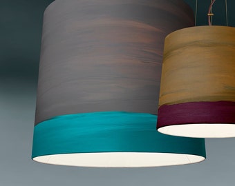 Canvas Painted Unique Emotional Handmade Pendant Lamp | Contemporary Cozy Lighting for Bedroom & Lobby | Sustainable Design | The Sisters XL