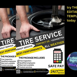 Tire Service Flyer Template | Customize and Print | High Quality Design | Best Prices