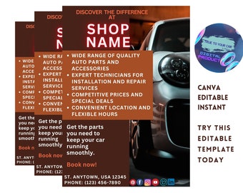 Car Wash Flyer Template Car Detailing Flyer Template Auto Parts Flyer Car Services Template Automotive Flyer Editable Template Social Media