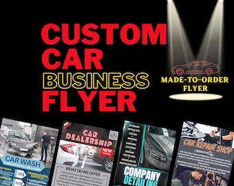 Custom Car Business Flyer Design professionale per dettagli auto/Autolavaggio/Servizio auto/Car Valet/Concessionaria auto/Negozio di ricambi auto/Servizio pneumatici