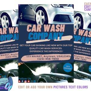 Car Wash Flyer Car Detailing Flyer Car Wash Post Auto Detailing Editable Canva Template Detailing Services Social Media Flyer Car Repair