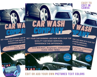 Car Wash Flyer Car Detailing Flyer Car Wash Post Auto Detailing Editable Canva Template Detailing Services Social Media Flyer Car Repair