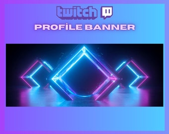 Twitch Profile Banner Neon, Neon Pyramid Banner, Neon Shapes, Neon Pyramid, Twitch Background, For Streamers - Instant Download/Ready to Use