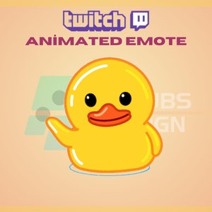 Animated Twitch Emote, Duck Hi Emote, Duck Bye Emote, Cute Emote, Waving Duck, For Streamers-Instant Download / Ready to Use (transparent)