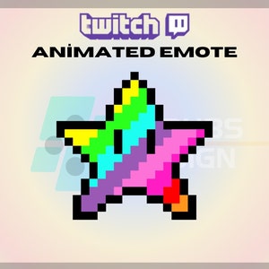 Animated Twitch, Kick Emote, Rainbow Star Emote, Cute Emote, Pixel Emote, Discord, For Streamers-Instant Download/Ready to Use (transparent)