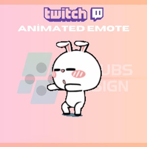 Animated Twitch Emote, Dance Bunny Emote, Cute Emote, Bunny Emote, Animal Emote, For Streamers - Instant Download/Ready to Use (transparent)