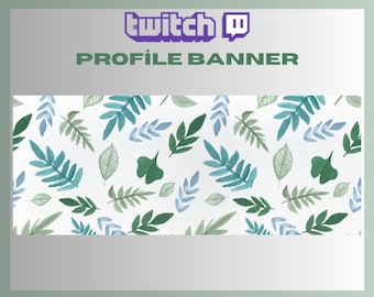 Twitch Profile Banner, Watercolor Botanical Nature Theme, Plant Themed Banner, Cute Banner, For Streamers - Instant Download / Ready to Use