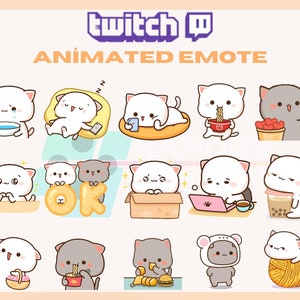 Animated Twitch, Kick Emote, Cute Kitten Emote, Dancing Emote, Playing Kitten, For Streamers - Instant Download / Ready to Use (transparent)