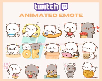 Animated Twitch, Kick Emote, Cute Kitten Emote, Dancing Emote, Playing Kitten, For Streamers - Instant Download / Ready to Use (transparent)