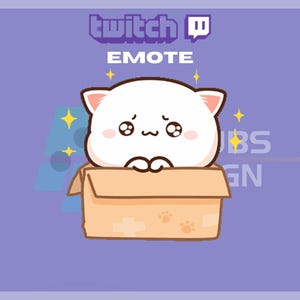 Animated Twitch, Kick Emote, Kitty Emote, Box Emote, Cute Cat Emote, Surprise Emote, For Streamers-Instant Download/Ready to Use transparent