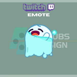 Cry Ghost Animated Emote: Sad Twitch/Kick Streamer Emote (Instant Download)