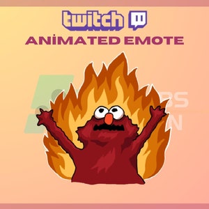Animated Twitch, Kick Emote, Hellmo Emote, Cute Emote, Hellmo Fire, Burn Emote, For Streamers-Instant Download / Ready to Use (transparent)
