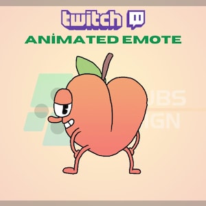 Animated Twitch, Kick Emote, Peach Twerk Emote, Peach Butt Twerk, Dancing, Funny, For Streamers-Instant Download/Ready to Use (transparent)