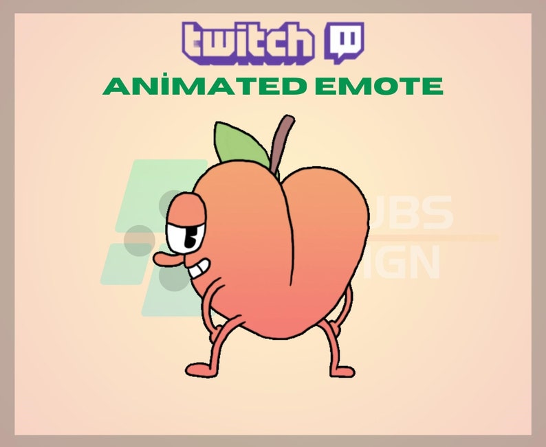 Animation Twitch Emote, Peach Twerk Emote, Peach Butt Twerk, Emote de