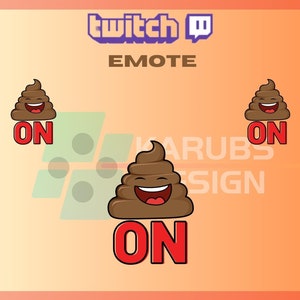 1 twitch-emotes, gepoept op emote, kak-emoji, grappige kak, kawaii, onenigheid-emote, voor streamers: direct downloaden/klaar voor gebruik, png (transparant)