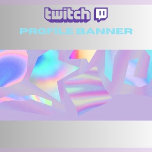 Twitch プロフィールバナー、グラデーションの光沢のあるテーマ、かわいいバナー、クールなバナー、紫のテーマバナー、ストリーマー向け - すぐにダウンロード / すぐに使用可能