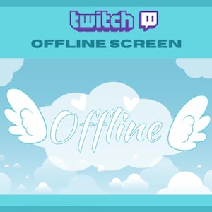 Twitch Offline Screen Streaming, Mjuk, Enkel, Moln och Fåglar, Vit Ängel, Twitch Bakgrund, Stream är Offline, Stream Offline Bakgrund