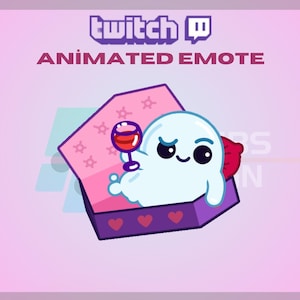 Animated Twitch, Kick Emote, Ghost Cheers Emote, Wine Emote, Drunk, Cute Emote, For Streamers-Instant Download / Ready to Use (transparent)