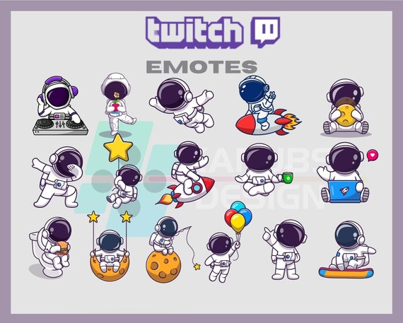 16 Twitch, Kick Emotes, Astronaut Emote Pack, Space, Dab,Astronaut,Planets,Cute,For Streamers-Instant Download/Ready to Use PNG(transparent)