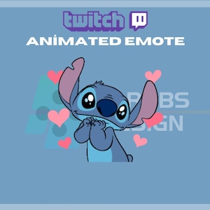 Animated Twitch, Kick Emote, Stitch Love Emote, Stitch Heart Emote, Cute, For Streamers - Instant Download / Ready to Use (transparent)