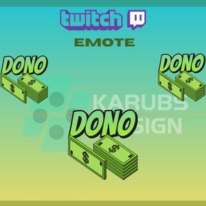 1 Twitch Emote, Money Emote, Dono Emote, Donation Emote, Community Emote, For Streamers - Instant Download / Ready to Use PNG (transparent)
