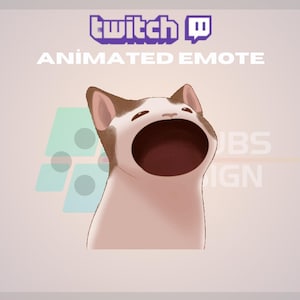 Animated Twitch, Kick Emote, Bop Cat Emote, Cute Emote, Kitten Emote,Meme Emote, For Streamers - Instant Download/Ready to Use (transparent)