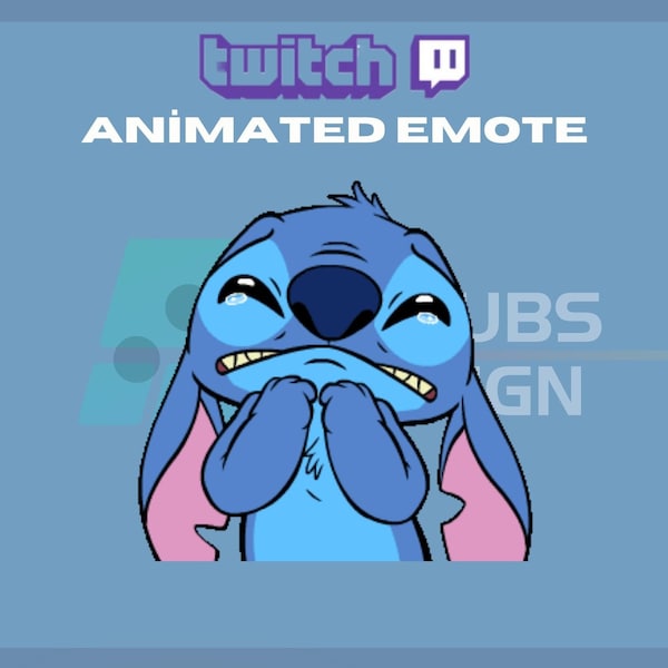 Animated Twitch Emote, Stitch Cry Emote, Stitch Sad Emote, Cute Emote, For Streamers - Instant Download / Ready to Use (transparent)