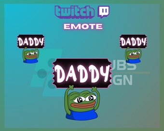 1 Emote Twitch, Emote Frog Daddy, Emote Frog, Emote Green Frog, Emote Daddy, Per gli streamer - Download immediato/PNG pronto all'uso (trasparente)
