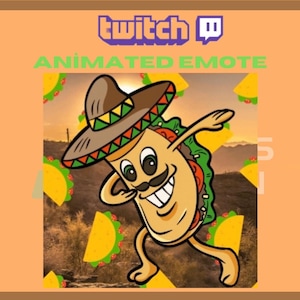 Animated Twitch, Kick Emote, Taco Emote, Food Emote, Dancing Emote, Funny, Cowboy,Twitch Stream, For Streamers-Instant Download/Ready to Use