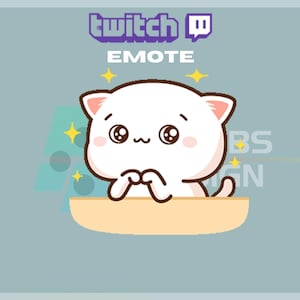 Animated Twitch, Kick Emote, Cute Cat Emote, Kitten Emote, İnnocent Cat, Want, For Streamers - Instant Download / Ready to Use (transparent)
