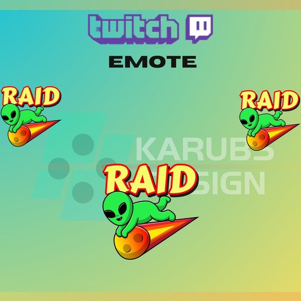 1 Twitch Emotes, Raid Alien Emote, Meteor Shower Emote, Alien Emote, Alien, For Streamers - Instant Download/Ready to Use PNG (transparent)