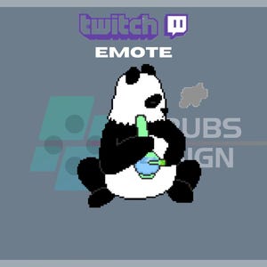 Animiertes Twitch, Kick Emote, Meme Panda Emote, Süßer Panda, Panda Tanz Emote, Für Streamer - Sofortiger Download / Einsatzbereit (transparent)