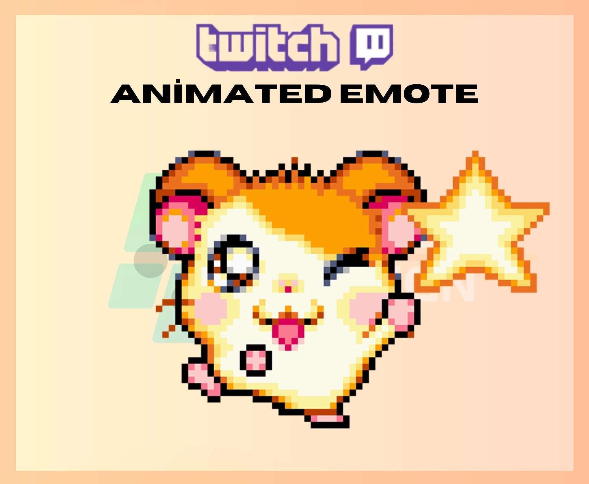 Animated Twitch, Kick Emote, Hamtaro Emote, Jumping Emote, Cute Emoji, Pixel, For Streamers - Instant Download / Ready to Use (transparent)