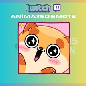 Animated Twitch, Kick Emote, Cute Dog Happy Emote, UwU Emote, Dog Emote, Animal, For Streamers-Instant Download / Ready to Use (transparent)