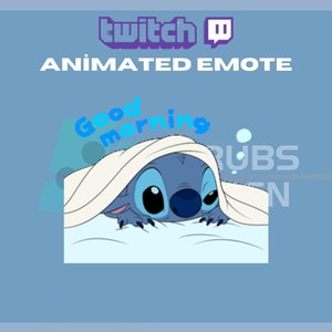Animated Twitch, Kick Emote, Morning Stitch Emote, Sleeper Stitch Emote, Cute, For Streamers - Instant Download/Ready to Use (transparent)
