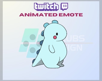 Animated Twitch, Kick Emote, Dancing Dinosaur Emote, Dino Emote, Cute, Blue Dino, For Streamers-Instant Download/Ready to Use (transparent)