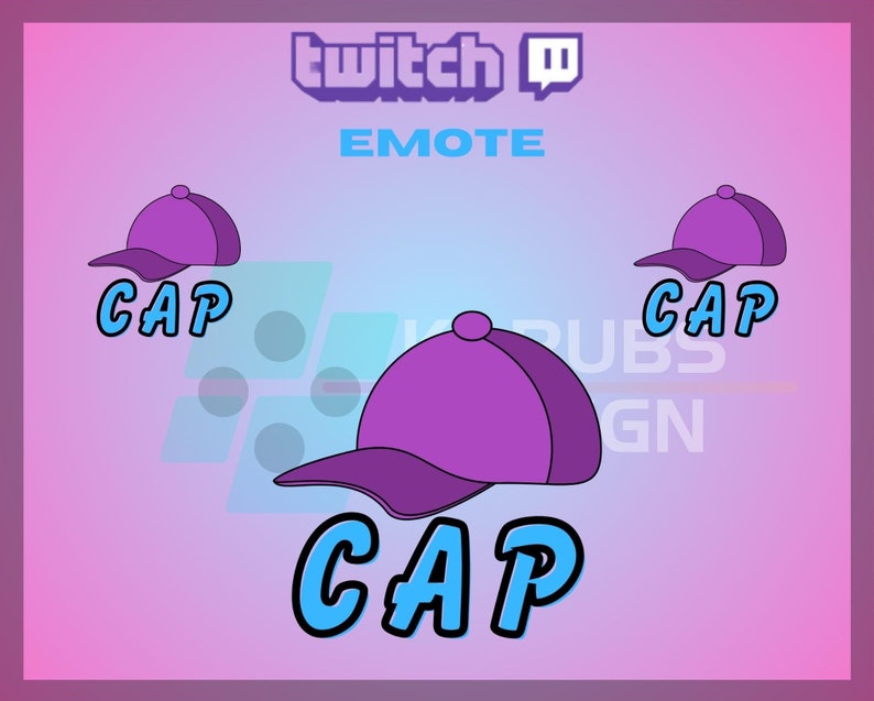 1 Twitch Emotes Purple Cap Emote CAP Hat Emote Funny Emote Etsy