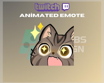Emoticono de patada animado, emote de gato asustado, emote lindo, meme de animal, grito, para streamers: descarga instantánea / listo para usar (transparente)
