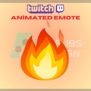 Animiertes Twitch, Kick Emote, Langsam brennendes Feuer Emote, Feuer Emote, Heißes Emote, Niedlich, Für Streamer-Instant Download/Ready to Use (transparent)