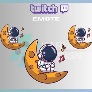 1 Twitch Emote, Music Lover Astronaut Emote,Space,Moon,Astronaut,Music,Relaxing,For Streamers-Instant Download/Ready to Use PNG(transparent)