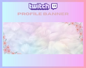 Twitch Profile Banner, Pastel Floral Profile Banner, Pretty Screen, Aesthetic Twitch Banner, For Streamers - Instant Download / Ready to Use