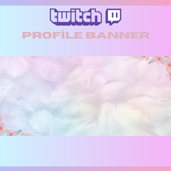 Twitch Profile Banner, Pastel Floral Profile Banner, Pretty Screen, Aesthetic Twitch Banner, For Streamers - Instant Download / Ready to Use