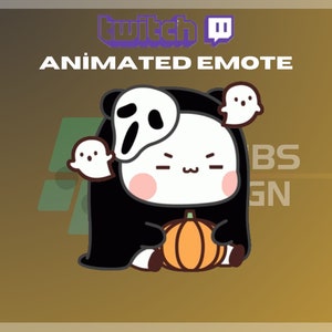 Animated Twitch, Kick Emote, Halloween Emote, Scary Emote, Ghost Emote, Cute, For Streamers - Instant Download / Ready to Use (transparent)