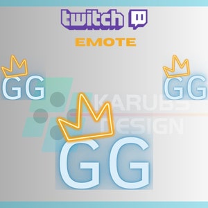 1 Twitch Emotes, Neon GG Emote, Neon Emote, Blue Text Emote, Community Emote, For Streamers-Instant Download/Ready to Use PNG (transparent)