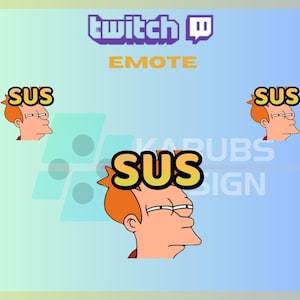 1 Twitch Emote, Sus Emote, Fry Emote, Futurama Emote, FPS Emote, Funny Emote, For Streamers - Instant Download/Ready to Use PNG(transparent)