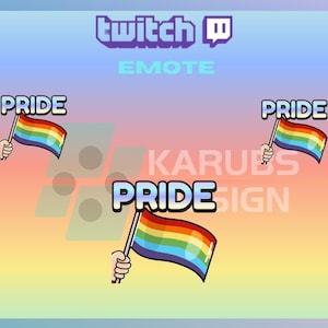 1 Twitch Emote, Pride Flag Emote, Pride Emote, Flag Emote, Gay Emote, For Streamers - Instant Download / Ready to Use PNG (transparent)