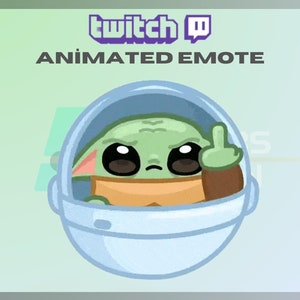 Animated Twitch, Kick Emote, Baby Yoda No Emote, Bye Emote, Cute Emote, No Emote, For Streamers - Instant Download/Ready to Use(transparent)